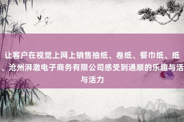 让客户在视觉上网上销售抽纸、卷纸、餐巾纸、纸品、沧州湃澈电子商务有限公司感受到通顺的乐趣与活力